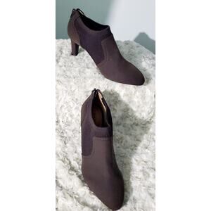 Lifestride Womens New Brown Sock Look High Heeled Bootie Size 8 Cowgirl Cottage